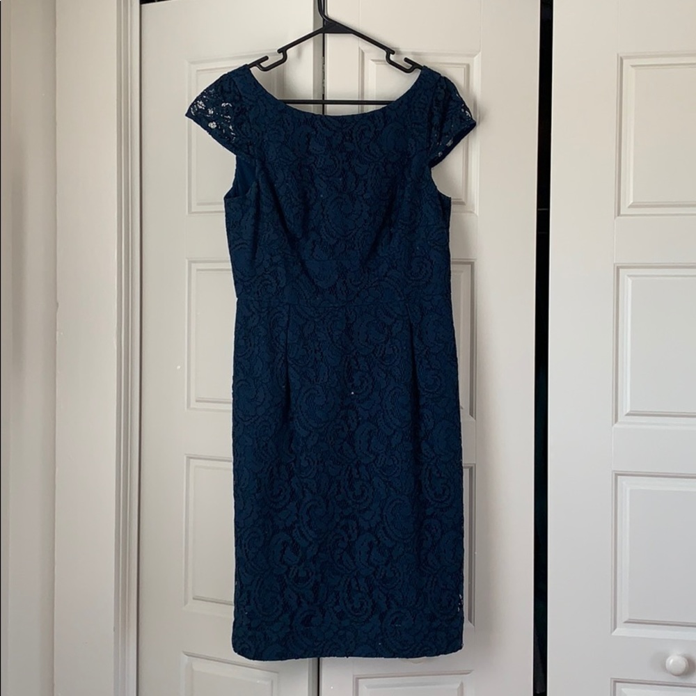 J. Crew Outlet Blue Lace Dress